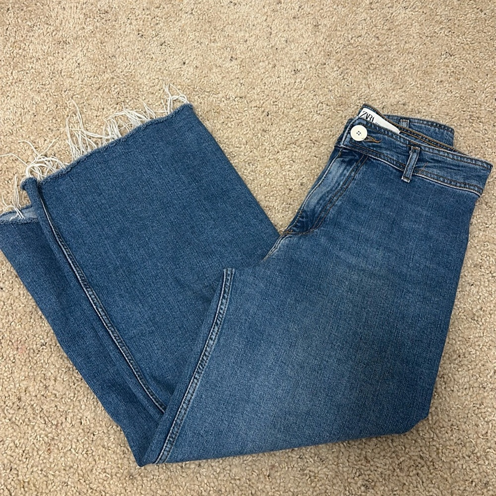 ZARA HIGH-WAISTED THE MARINE STRAIGHT JEANS 6